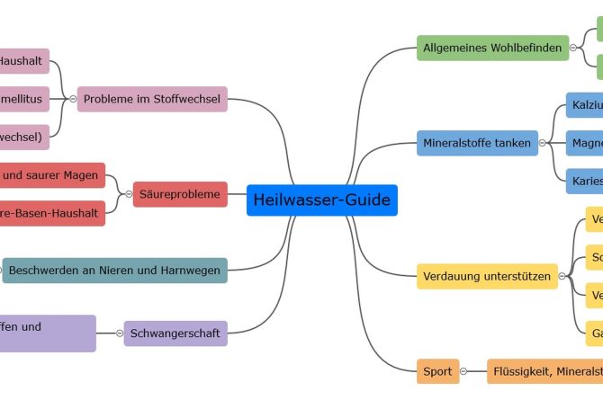 Heilwasser-Guide: Die Anwendungsgebiete (Mindmap)