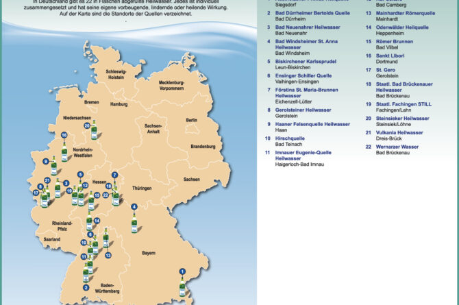 Grafik Heilwassermarken in Deutschland 2025 (mit Legende)